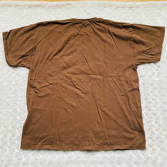 NIKE Swoosh Just Shoot It Hunting Deer Whitetail Brown Cotton Tee Shirt Size XL - Picture 5 of 5